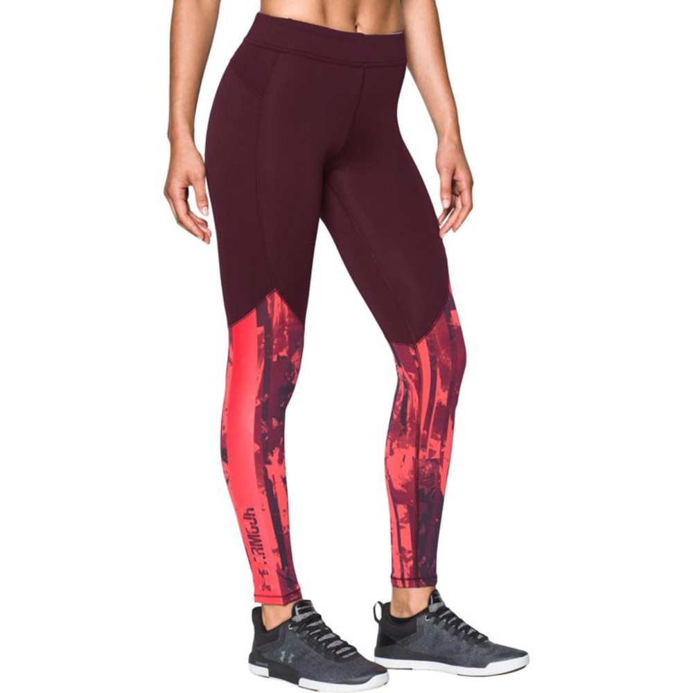 Under Armour Colorblock Bordeaux athletic leggings